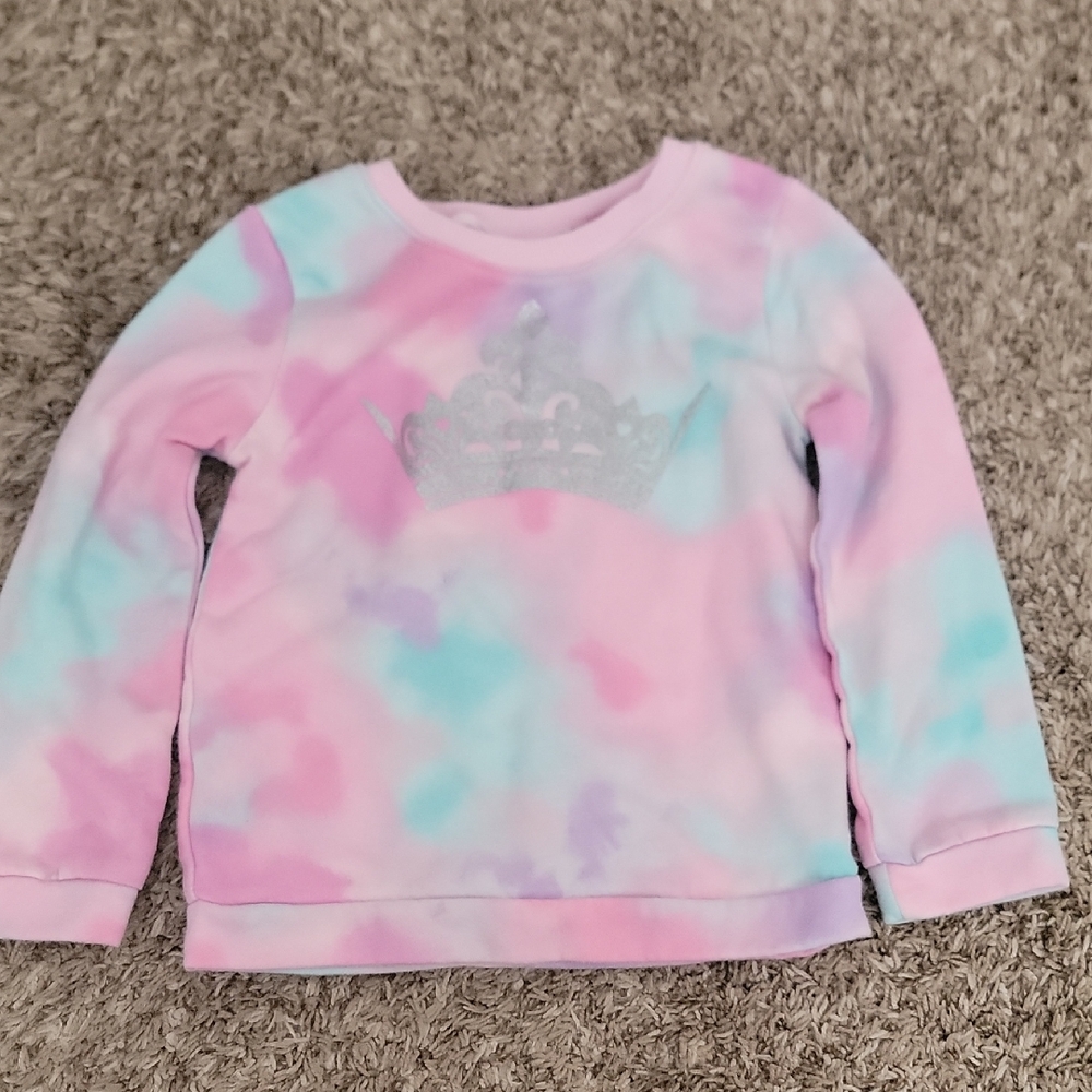 The Children's Place Pink and Blue Tie-Dye Crown Sweatshirt